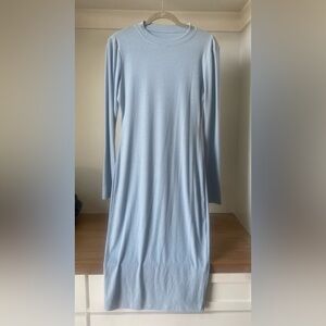 Stretchy, light weight sweater dress. MIDI length